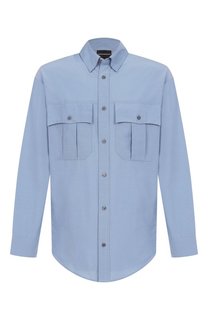 Рубашка из хлопка и шелка Emporio Armani