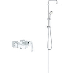 Смеситель для ванны Grohe Eurocube с душевым гарнитуром, хром (23140000, 27394002)