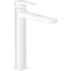 Смеситель для раковины Hansgrohe Metropol высокий, с донным клапаном Push-Open, белый матовый (32512700)