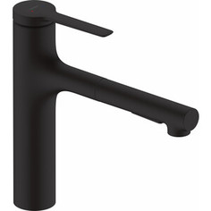 Смеситель для кухни Hansgrohe Zesis M33 sBox выдвижной излив, черный матовый (74804670)