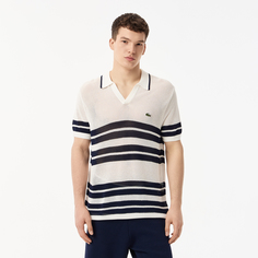 Мужское вязаное поло Lacoste в полоску