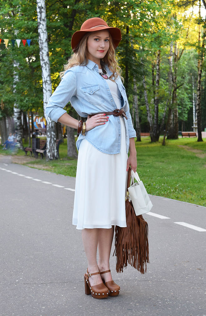 Chiffon and denim