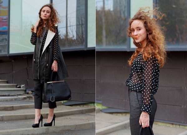 Polka-dot blouse